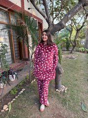 Floral Fleece night-suit
