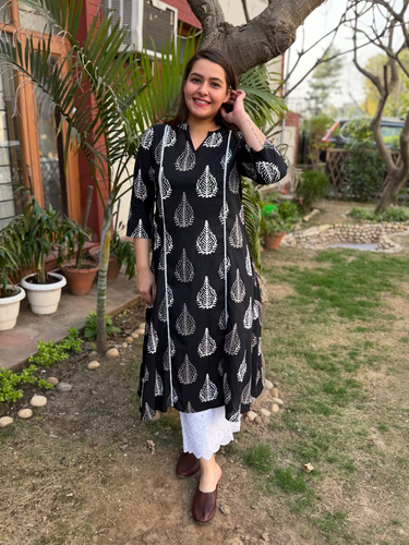 Black Leaf Kali A-line Kurta