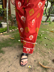 Orange flower kurti with farshi salwar