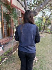 Indigo Embroidered woollen Sidra (Waist coat)