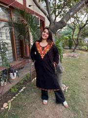 Black embroidered Phiran (Loose fitting)