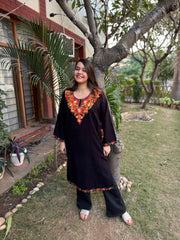 Black embroidered Phiran (Loose fitting)