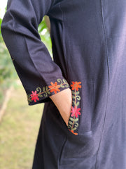 Black embroidered Phiran (Loose fitting)