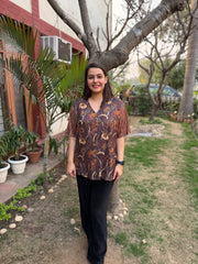 Brown floral digital printed Shirt