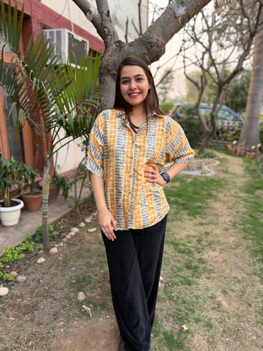 Yellow geometric Shirt