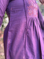Purple embroidered Full suit set
