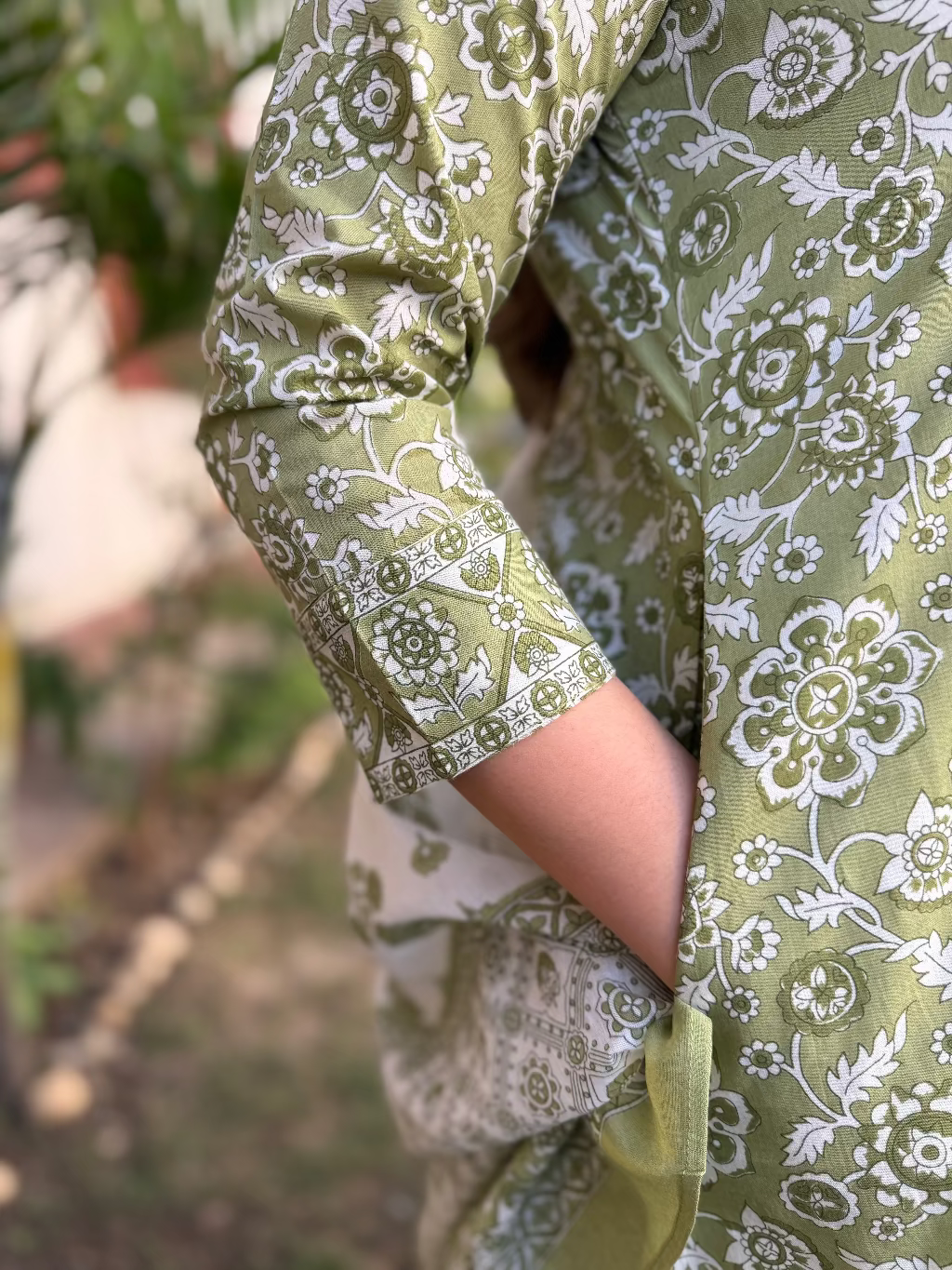 Pista Green A-line Full Suit Set Pocket by Sanskritam