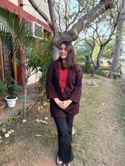 Coca-cola embroidered woollen short kurti