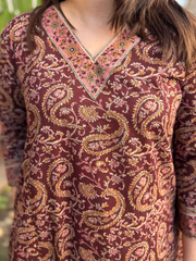 Brown Ambi aline kurta