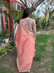 Peach floral Aline full suit set