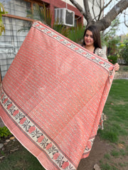 Peach floral Aline full suit set