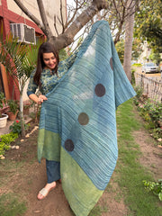 Indigo Mulmul full suit set with designer duppata