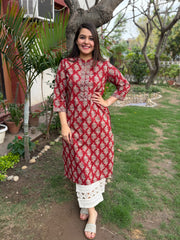 Maroon Flower bunch kurta