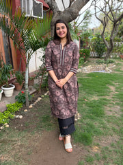 Dusty Brown Floral kurta