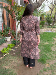 Dusty Brown Floral kurta