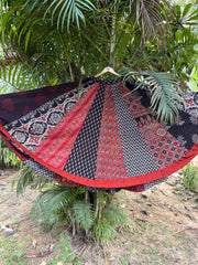 Black ajrakh multi kali skirt