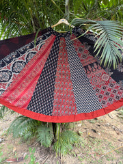 Black ajrakh multi kali skirt