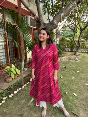 Magenta lehar aline kurta