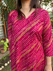 Magenta lehar aline kurta