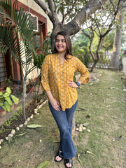 Mustard floral Button shirt