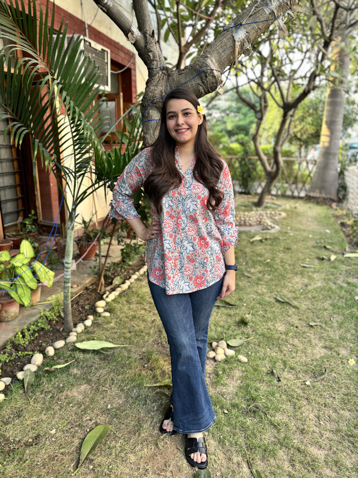 Pastel Blue floral shirt