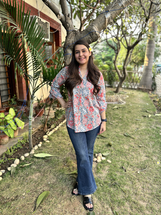 Pastel Blue floral shirt