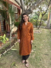 Mustard ambi woollen kurta