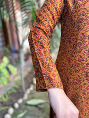 Mustard ambi woollen kurta