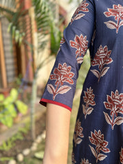 Indigo flower tassel kurta
