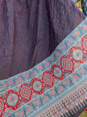 Indigo HAND Kantha Duppata - MYSANSKRITAM