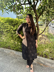 Black full embroidered Long kurta