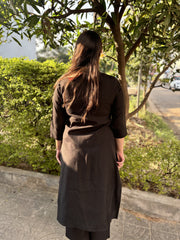 Black full embroidered Long kurta