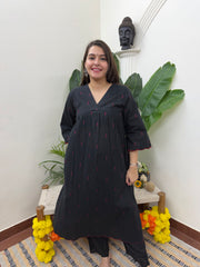 Black buti south cotton Aline kurta
