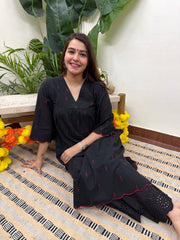 Black buti south cotton Aline kurta
