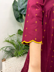 Maroon buti south cotton Aline kurta