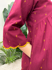 Maroon buti south cotton Aline kurta