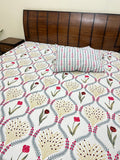 Floral Bail style bedsheet with Tulips