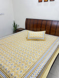 Lemon grey geometric print bedsheet