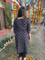 Black Jaal Handblock Kurta