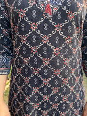 Black Jaal Handblock Kurta