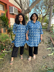 Indigo Geometric Shirt - MYSANSKRITAM