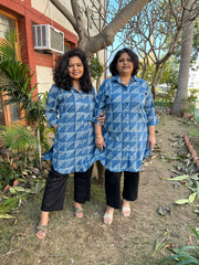 Indigo Geometric Shirt - MYSANSKRITAM