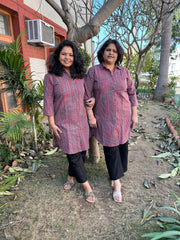 Maroon Lines Shirt - MYSANSKRITAM