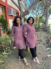 Maroon Lines Shirt - MYSANSKRITAM