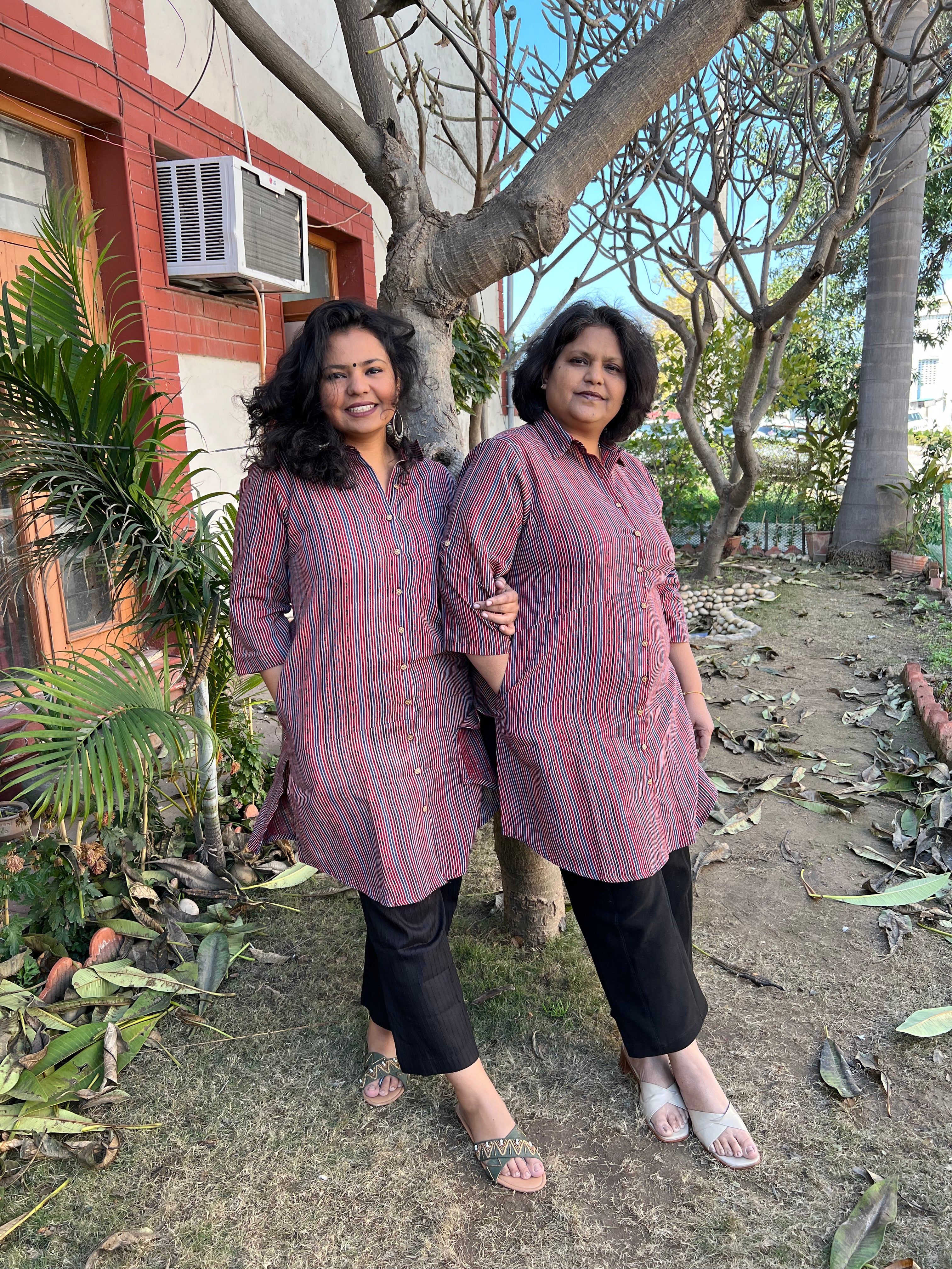 Maroon Lines Shirt - MYSANSKRITAM