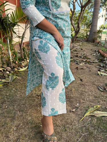 White Sanganeri Printed Palazzo