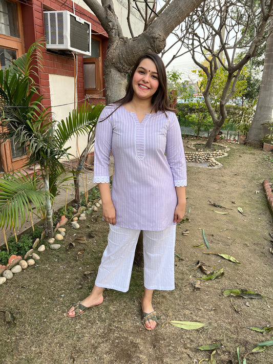 Lavender Basic Kurti - MYSANSKRITAM