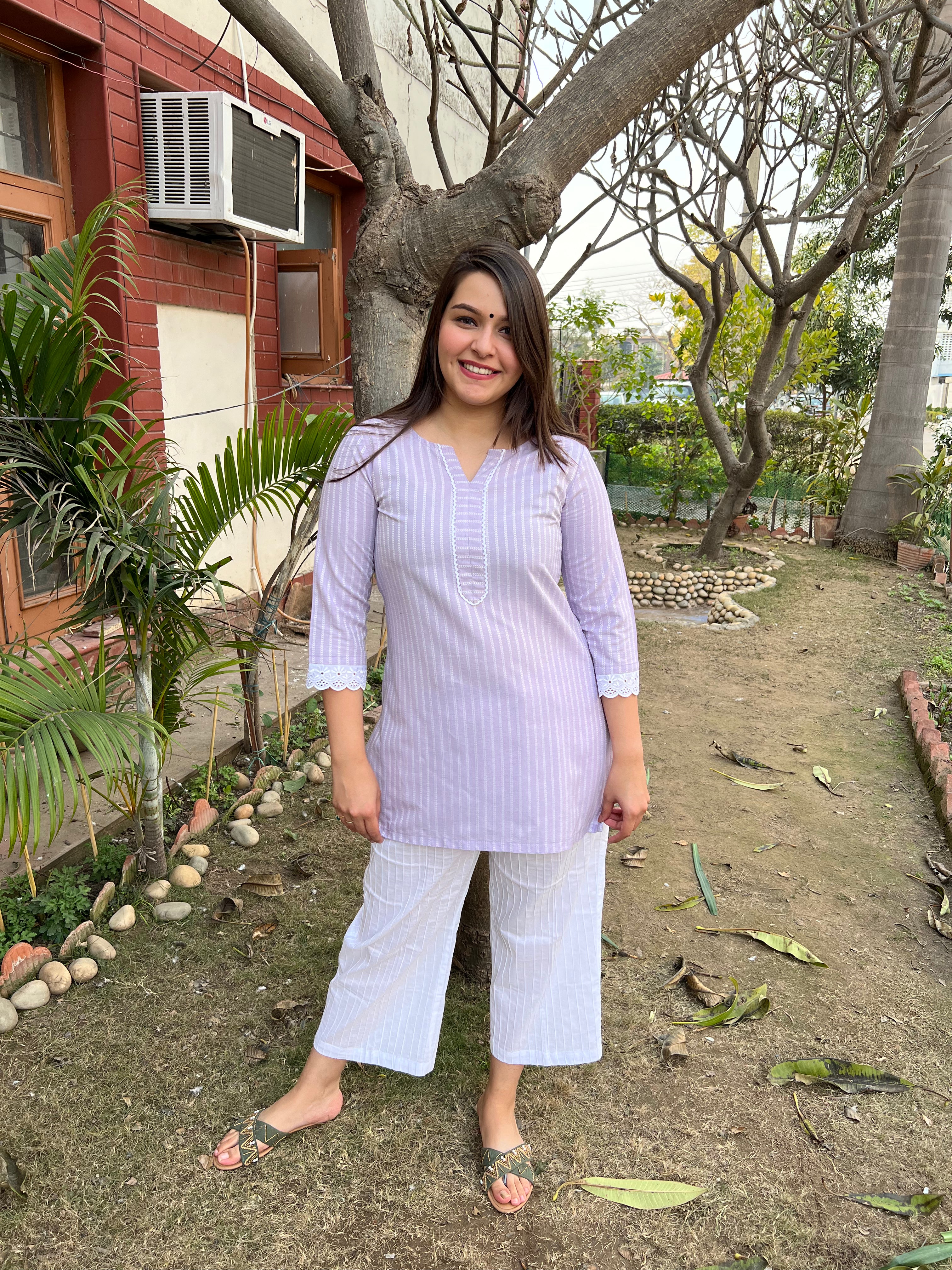 Lavender Basic Kurti - MYSANSKRITAM