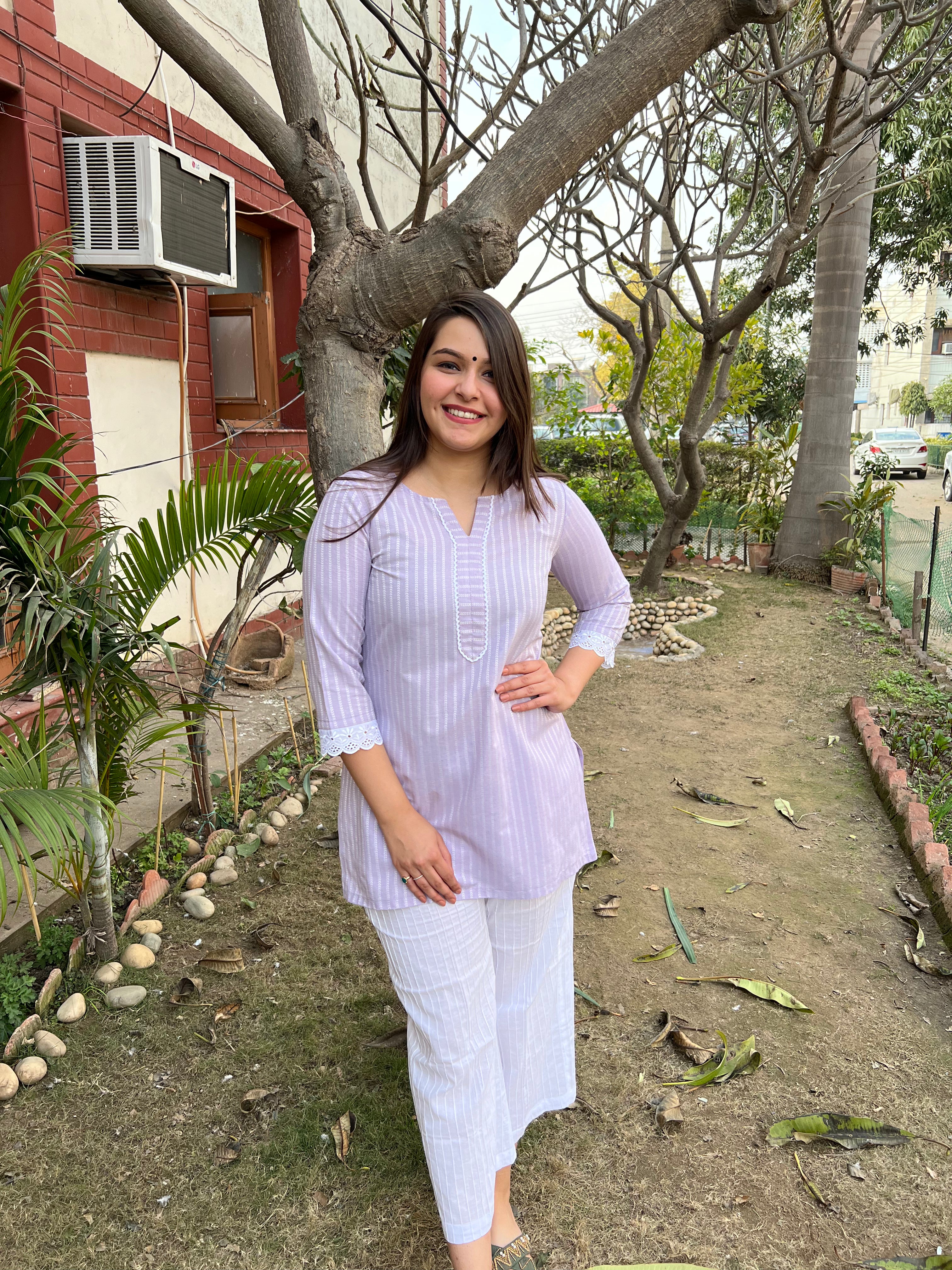 Lavender Basic Kurti - MYSANSKRITAM