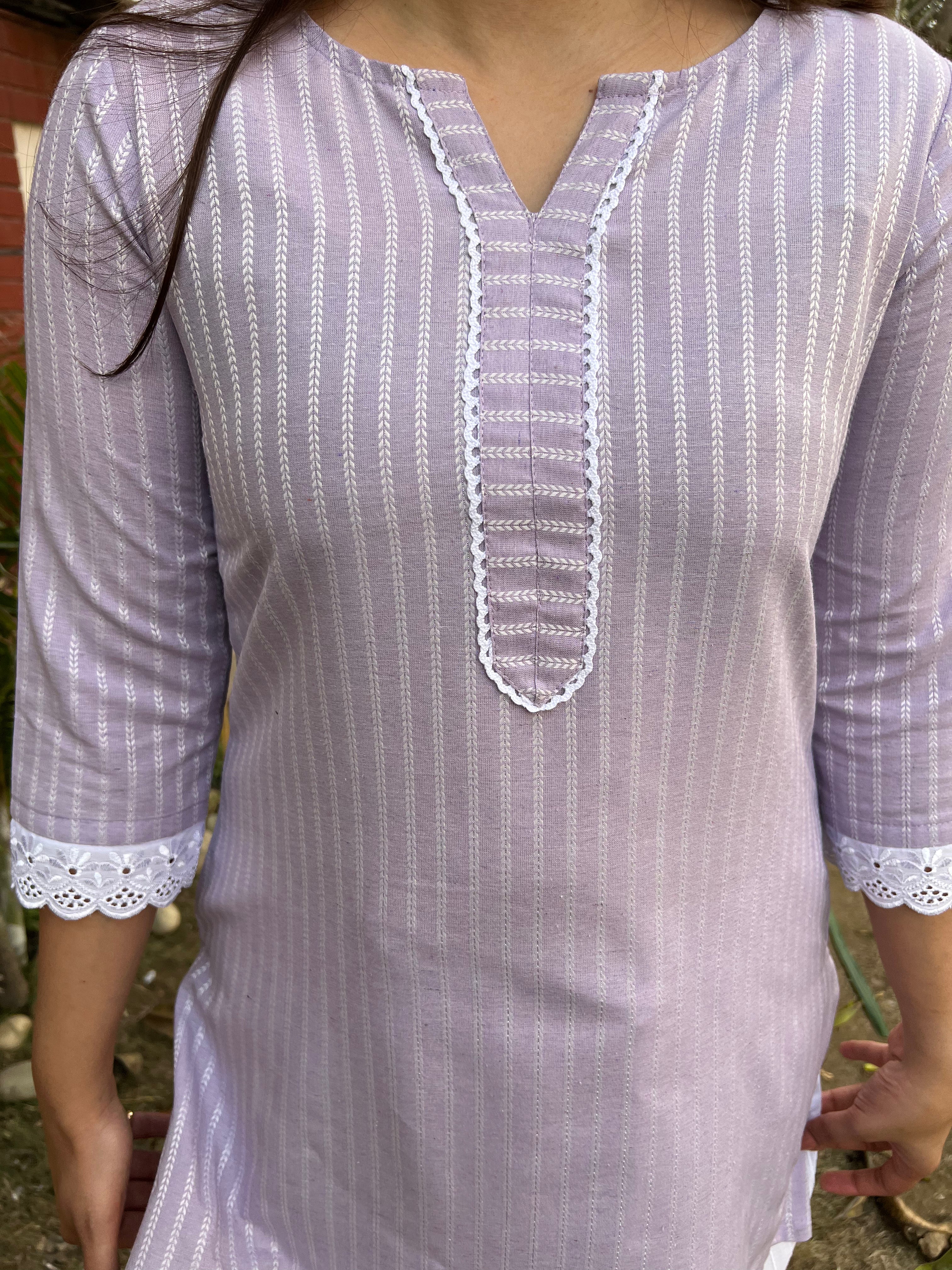 Lavender Basic Kurti - MYSANSKRITAM